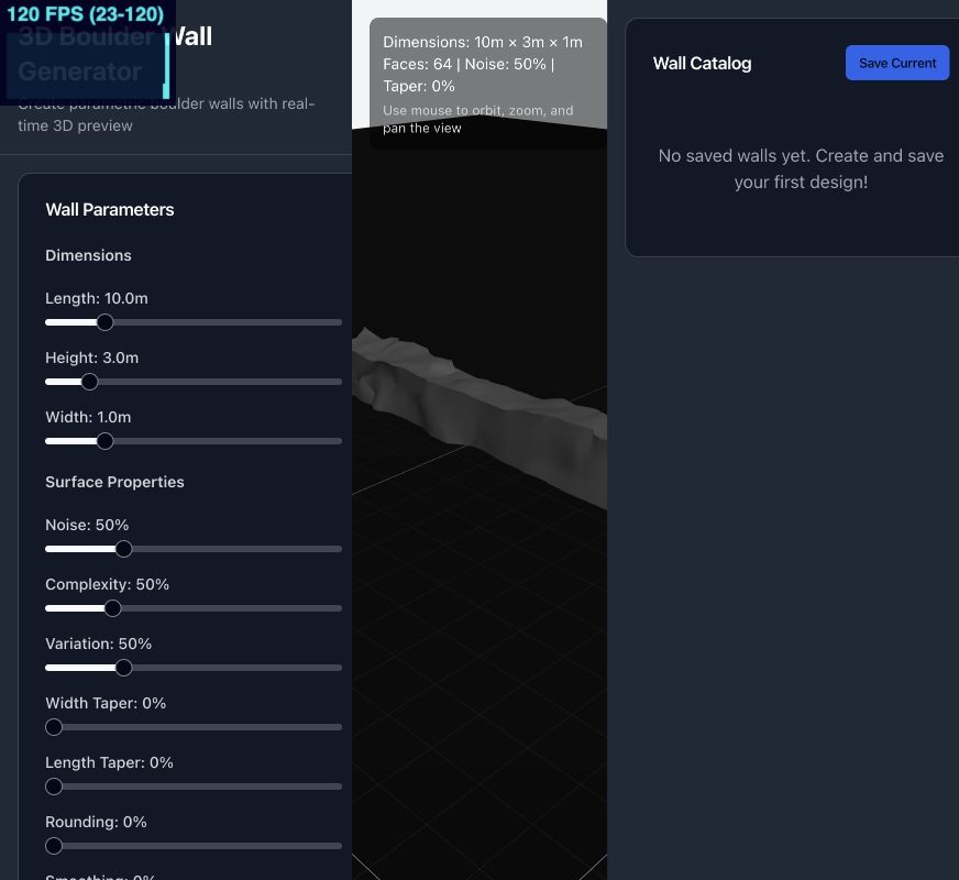 Boulder Wall Generator