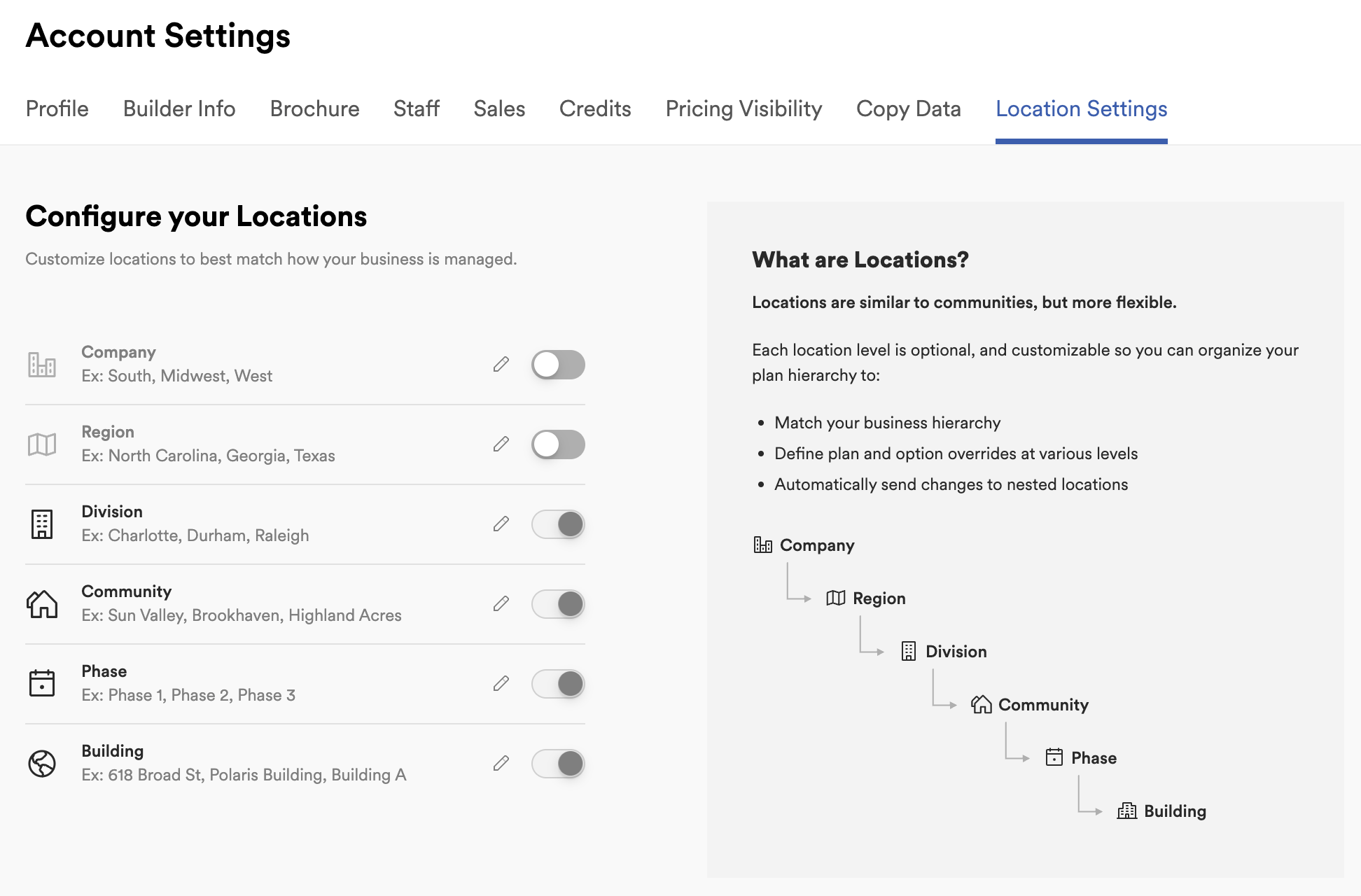 Account Settings Config