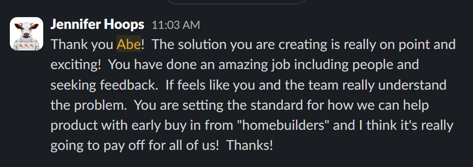 Feedback from Jennifer